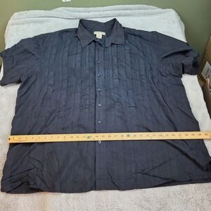 Island Passport‎ Mens Dress Shirt 3XL Black Long Sleeve Button Front